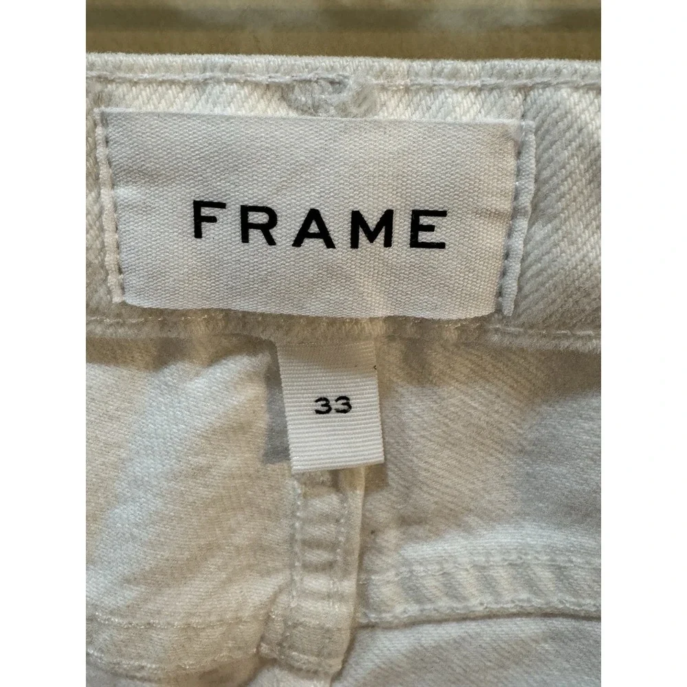 Frame The Low Boot White Denim Jeans‎ Size 33 100% Cotton